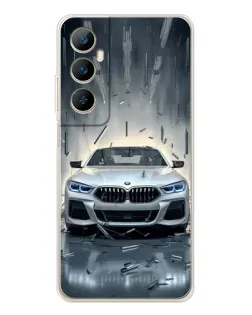 Чехол для Realme C76 с картинкой «BMW в свете фар»