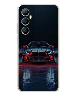 Чехол для Realme C76 с картинкой «BMW на мокрой дороге»