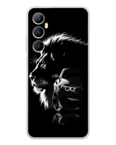 Чехол для Realme C76 с картинкой «BMW и лев»