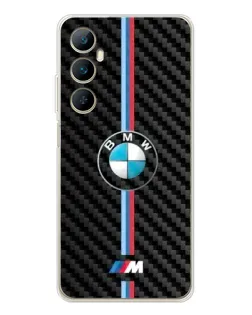 Чехол для Realme C76 с картинкой «Эмблема BMW и карбон»