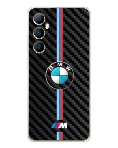 Чехол для Realme C76 с картинкой «Эмблема BMW и карбон»