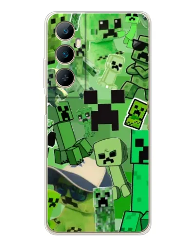 Чехол для Realme C76 с картинкой «Криперы Minecraft» Чехол для Realme C76 с картинкой «Криперы Minecraft»