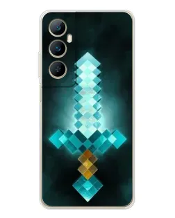 Чехол для Realme C76 с картинкой «Алмазный меч неон»