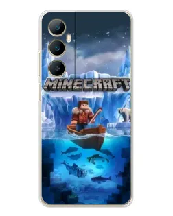 Чехол для Realme C76 с картинкой «Minecraft ледяной мир»