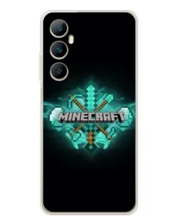 Чехол для Realme C76 с картинкой «Minecraft Diamond лого»