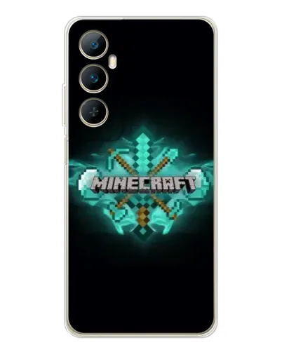 Чехол для Realme C76 с картинкой «Minecraft Diamond лого» Чехол для Realme C76 с картинкой «Minecraft Diamond лого»