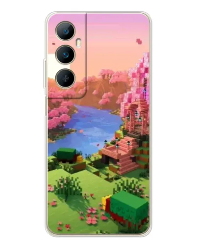 Чехол для Realme C76 с картинкой «Розовое дерево Minecraft» Чехол для Realme C76 с картинкой «Розовое дерево Minecraft»
