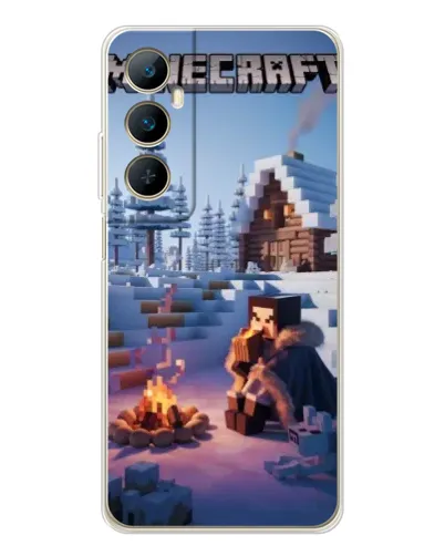 Чехол для Realme C76 с картинкой «Зимний Minecraft» Чехол для Realme C76 с картинкой «Зимний Minecraft»