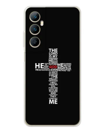 Чехол для Realme C76 с картинкой «Текстовый крест» Чехол для Realme C76 с картинкой «Текстовый крест»