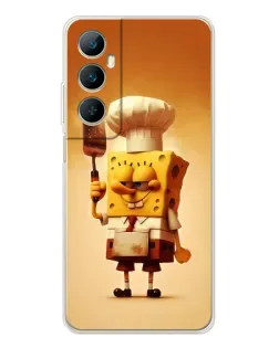 Чехол для Realme C76 с картинкой «Губка Боб повар»