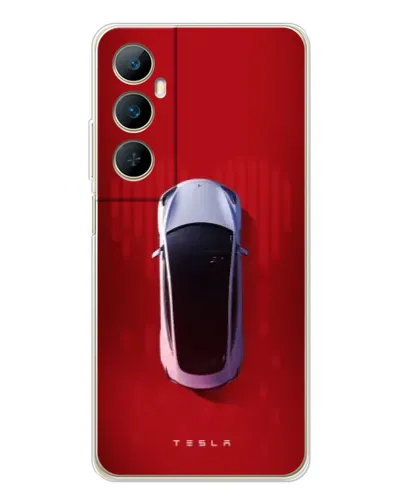 Чехол для Realme C76 с картинкой «Tesla Top View»