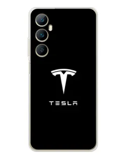 Чехол для Realme C76 с картинкой «Tesla White Logo»