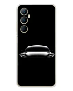 Чехол для Realme C76 с картинкой «Фары Tesla Night»