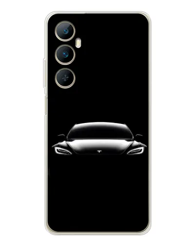 Чехол для Realme C76 с картинкой «Фары Tesla Night»