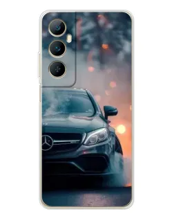 Чехол для Realme C76 с картинкой «Mercedes — ночной город» Чехол для Realme C76 с картинкой «Mercedes — ночной город»