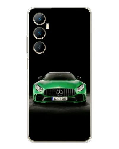 Чехол для Realme C76 с картинкой «Mercedes — неоновый лого»