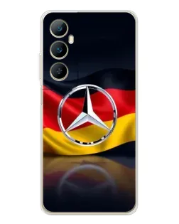 Чехол для Realme C76 с картинкой «Mercedes — флаг Германии»