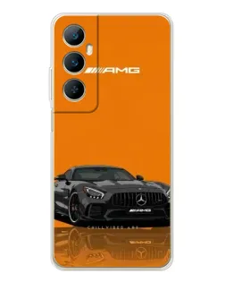 Чехол для Realme C76 с картинкой «Оранжевый Mercedes AMG»