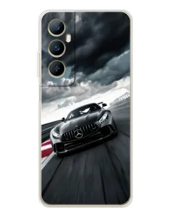 Чехол для Realme C76 с картинкой «Гоночный Mercedes AMG»