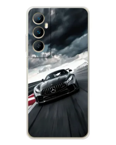 Чехол для Realme C76 с картинкой «Гоночный Mercedes AMG»