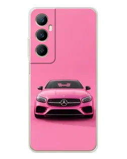 Чехол для Realme C76 с картинкой «Розовый Mercedes AMG»