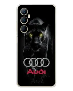 Чехол для Realme C76 с картинкой «Пантера и Audi»