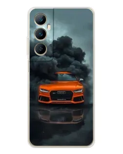Чехол для Realme C76 с картинкой «Audi в облаках дыма»