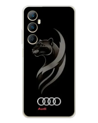 Чехол для Realme C76 с картинкой «Графика — пантера и Audi»