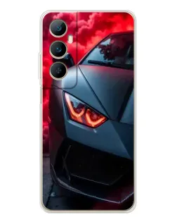 Чехол для Realme C76 с картинкой «Lamborghini красное сияние»