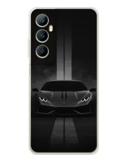 Чехол для Realme C76 с картинкой «Lamborghini симметрия дорог»