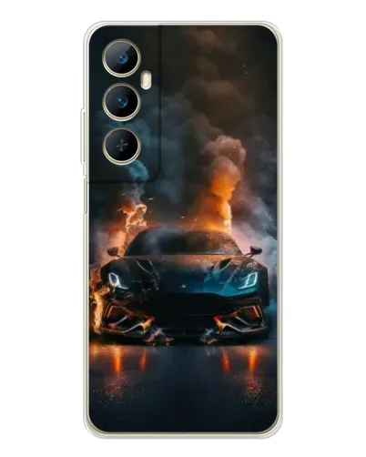 Чехол для Realme C76 с картинкой «Lamborghini дымная эстетика»