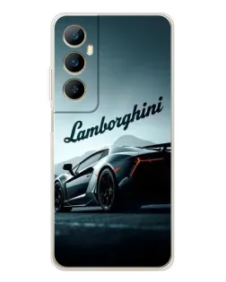 Чехол для Realme C76 с картинкой «Классическая надпись Lamborghini»