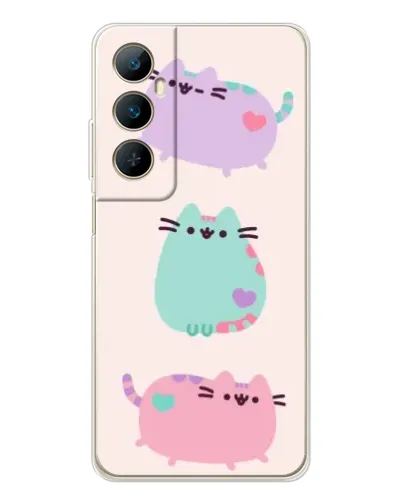 Чехол для Realme C76 с картинкой «Pusheen трио» Чехол для Realme C76 с картинкой «Pusheen трио»