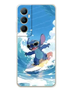 Чехол для Realme C76 с картинкой «Стич на волне»