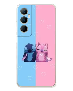 Чехол для Realme C76 с картинкой «Stitch и Angel Love»