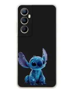 Чехол для Realme C76 с картинкой «Стич на черном»
