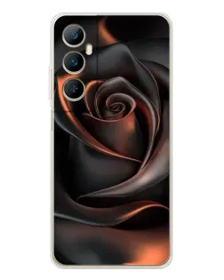 Чехол для Realme C76 с картинкой «Шелковая черная роза» Чехол для Realme C76 с картинкой «Шелковая черная роза»