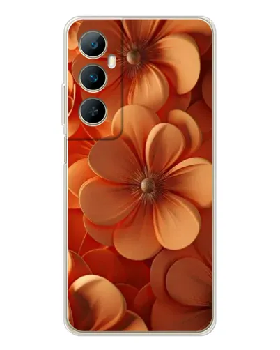 Чехол для Realme C76 с картинкой «Оранжевый макро цветок»
