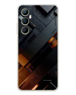 Чехол для Realme C76 с картинкой «Черные геометрические блоки»