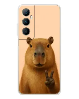 Чехол для Realme C76 с картинкой «Капибара виктория»