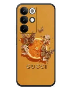 Чехол для Realme C85 Pro с картинкой «Gucci — золотые бабочки»