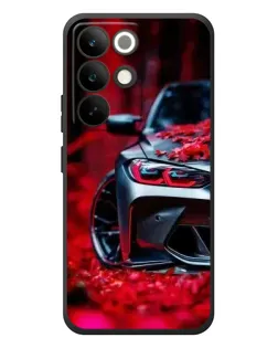 Чохол для Realme C85 Pro з картинкою «Спортивна BMW та квіти»