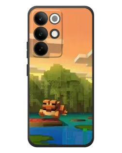 Чехол для Realme C85 Pro с картинкой «Майнкрафт закат солнца»