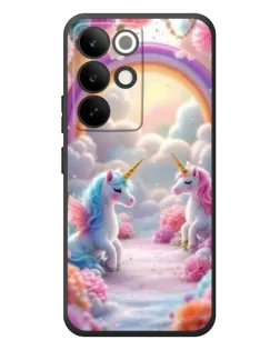Чохол для Realme C85 Pro з картинкою «Веселка і єдинороги»