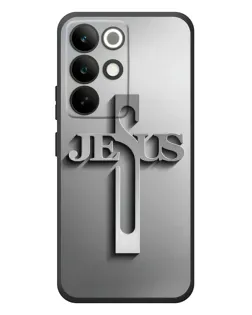 Чехол для Realme C85 Pro с картинкой «Металлический крест Jesus»