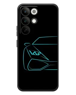 Чохол для Realme C85 Pro з картинкою «Блакитний силует Lamborghini»