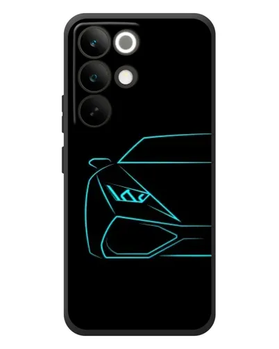 Чохол для Realme C85 Pro з картинкою «Блакитний силует Lamborghini»