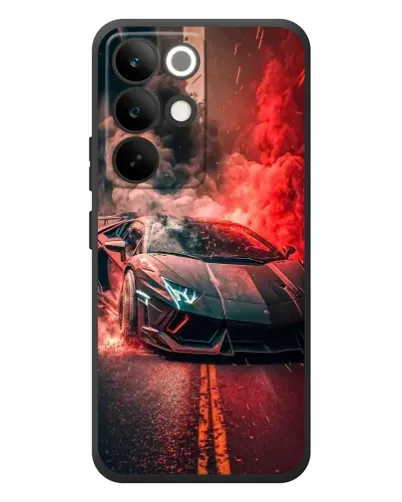 Чохол для Realme C85 Pro з картинкою «Lamborghini червоний дим»