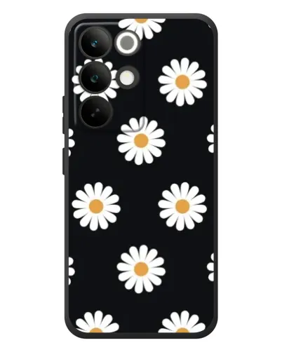 Чехол для Realme C85 Pro с картинкой «Ромашки на черном»