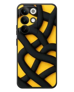 Чохол для Realme C85 Pro з картинкою «Чорне жовте переплетення»